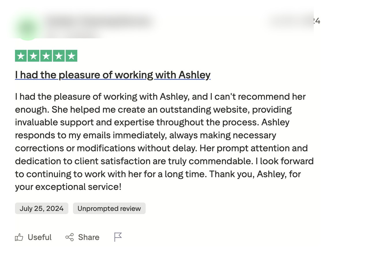 Original Trustpilot review screenshot (anonymised)