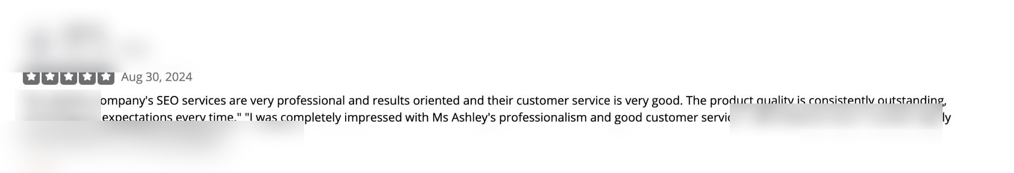 Original Online Review review screenshot (anonymised)